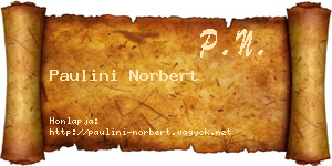 Paulini Norbert névjegykártya